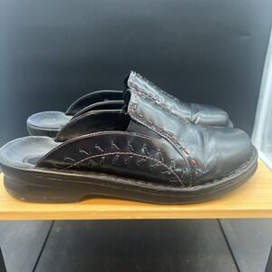 Ladies CLARKS Shoes Step In Mules CLOGS Made Brazil Contrast Stitching Sz 8M
